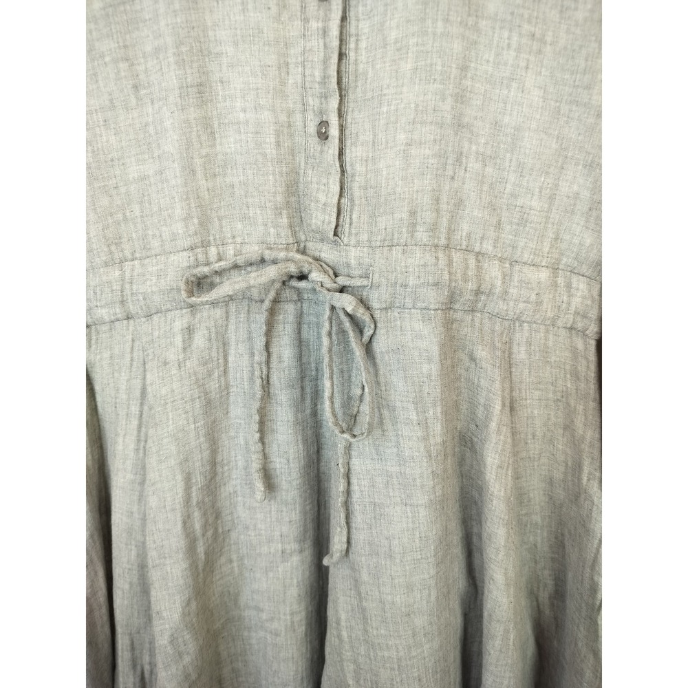 Unaya Hi Low Shirt Dress XXS Womens Grey Cotton Drawstring Lagenlook Minimal - Picture 4 of 11